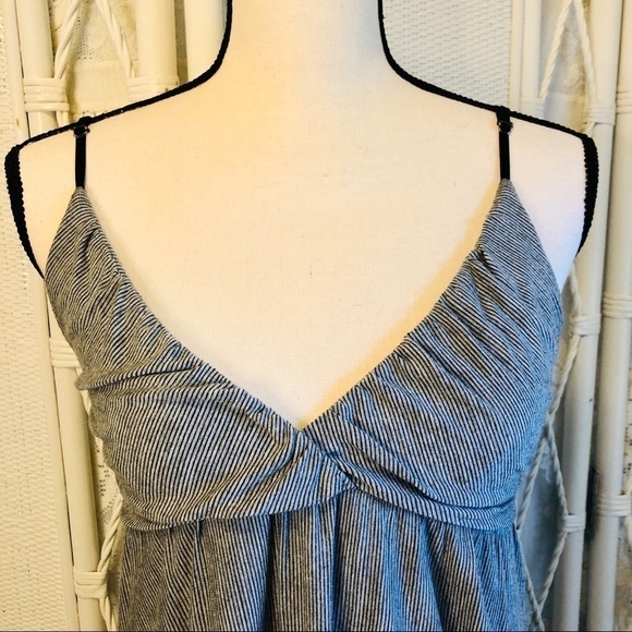 Wish USA Mini Dress Gray and Black Striped Sundress Beach Resort size Medium - Picture 4 of 14